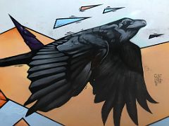 03B Bird mural by Selur detail Street Art Reykjavik Iceland