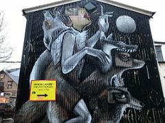 05A Mural by Brooklyn artist Elle was inspired by local hip hop group Ulfur Ulfu Street Art Reykjavik Iceland