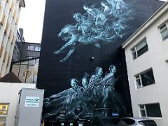 08 Mural by Li Hill with John Grant, inspired by the song Pale Green Ghosts by John Grant Street Art Reykjavik Iceland