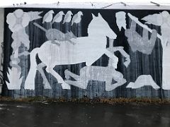 17A Animals playing ball in the park mural by Ugly Brothers Street Art Reykjavik Iceland