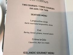 04D The lunch menu at LAVA Restaurant Blue Lagoon geothermal spa Iceland