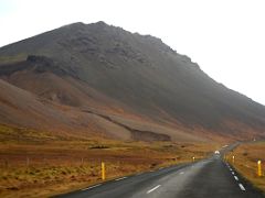 04A Road 574 snakes around Axlarhyrna mountain on Snaefellsnes Peninsula Iceland
