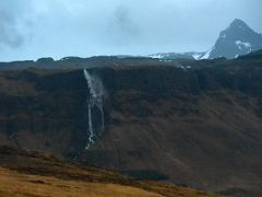04C Bjarnarfoss waterfall and Maelifell mountain from Road 574 on Snaefellsnes Peninsula Iceland
