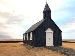 05B The black Budir Church Budakirkja is the oldest wooden church in Iceland on Snaefellsnes Peninsula Iceland