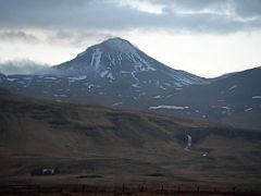 01B Driving on road 54 with Skyrtunna mountain on Snaefellsnes Peninsula Iceland