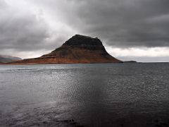 01A Looking across the water to Kirkjufell Church Mountain from Grundarfjordur Snaefellsnes Peninsula Iceland.jpg