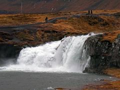 04B Kirkjufellfoss lower waterfall close up near Grundarfjordur Snaefellsnes Peninsula Iceland