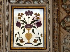 28 Jaipur Amber Fort Jai Mandir Sheesh Mahal Mirror Palace Flower Detail