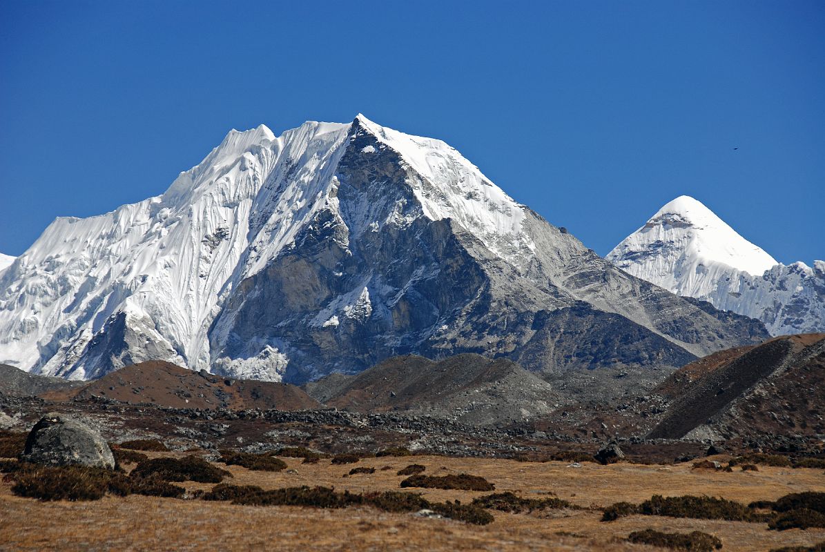 Kongma La 22 Island Peak Close Up From Near Dingboche, Cho Polu Is On 