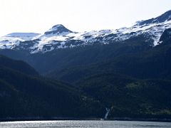 03D A Waterfall Comes Down To The Taiya Inlet In The Upper Lynn Canal From The Ferry To Haines Alaska