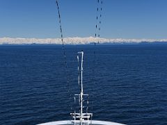 01C Cruise Ship Sailing Towards College Fjord With Snow Clad Mountains On Alaska Cruise