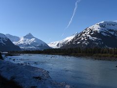 03A Portage Creek With Shakespeare Shoulder, Bard Peak And Burns Glacier From Train Just After Leaving Whittier For Anchorage Alaska