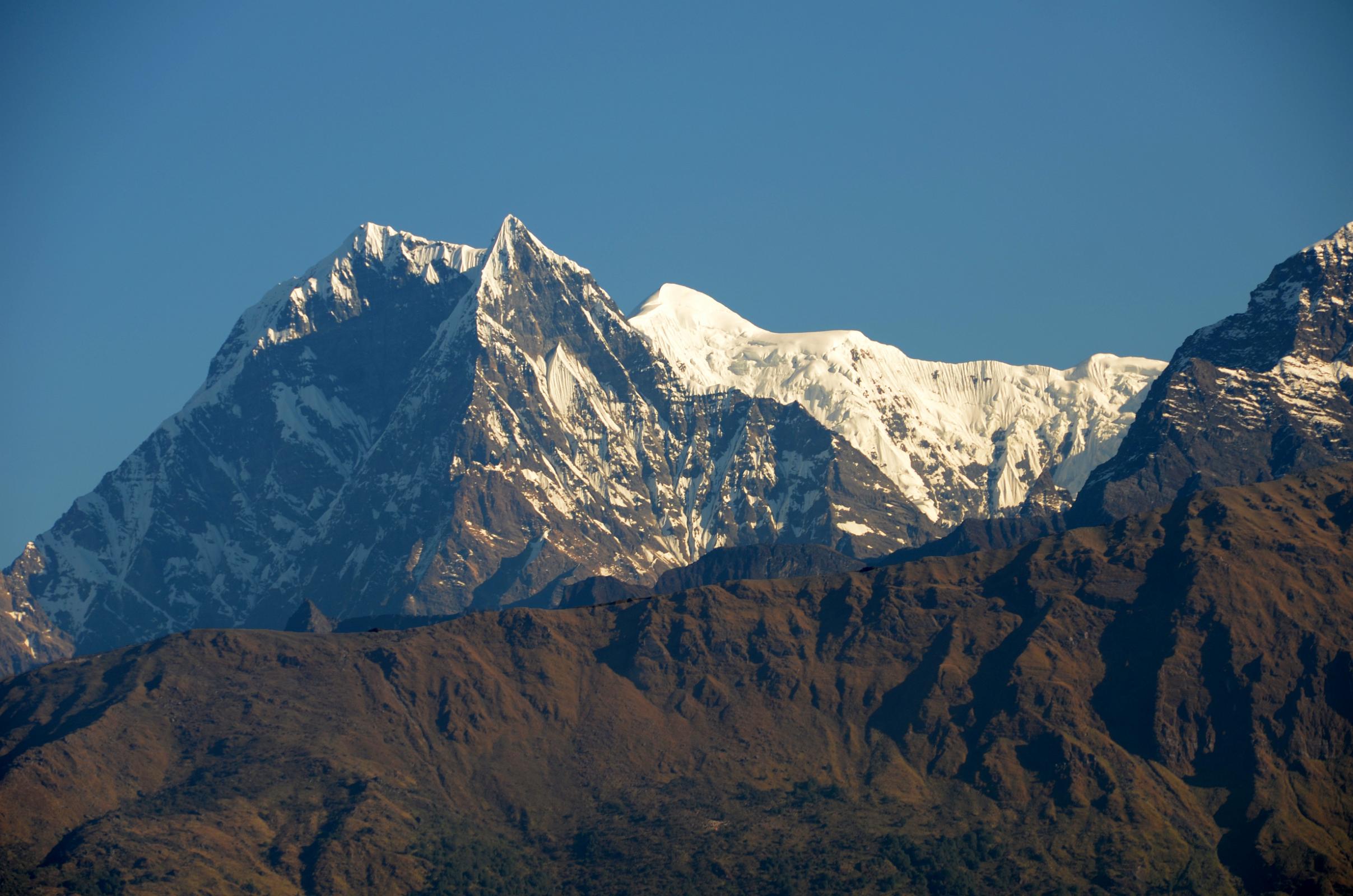 01 Nilgiri South and Nilgiri Main Just After Leaving Ghorepani On Trek ...