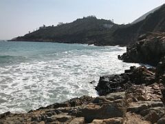 14D Looking down the jagged coastline at Big Wave Bay on Dragons Back hike Hong Kong