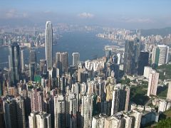 Hong Kong 01 05 Central District From Victoria Peak Daytime We took the Peak Tram, the steepest funicular railway in the world, to Victoria Peak (392m), Hong Kong Island's tallest hill. Just 10 minutes walk from the Peak...