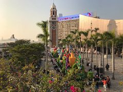 02D Chinese New Year lantern festival display next to the Clock Tower with Harbour City shopping centre behind Tsim Sha Tsui Kowloon Hong Kong