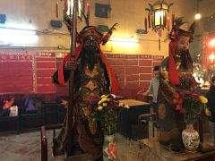 08A Two colourful Taoist statues on the left at Man Mo Temple Hong Kong