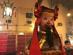 08C Colourful Taoist statue on the left detail at Man Mo Temple Hong Kong