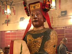 09A Colourful Taoist statue on the right at Man Mo Temple Hong Kong