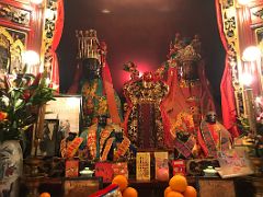 10A Man god of literature on left and Mo god of war on right Taoist statues at Man Mo Temple Hong Kong