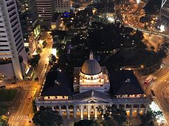 02A Statue Square, The Court of Final Appeal Building (Old Supreme Court Building) and Chater Garden at night from Sevva rooftop bar Hong Kong