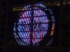 06D HSBC Building lit up with Sol for the Symphony of Lights from Sevva rooftop bar Hong Kong