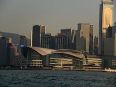 02C Wan Chan skyscraper Central Plaza and Hong Kong Convention and Exhibition Centre close up from Star Ferry Hong Kong