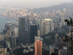 03D Hong Kong skyscrapers include Cheung Kong Centre, Bank Of China Tower, Central Plaza and Pacific Place just before sunset Lugard Road Victoria Peak Hong Kong