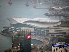 07D Hong Kong Convention and Exhibition Centre close up from Lugard Road Victoria Peak Hong Kong