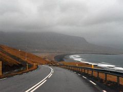 02A From Bulandshofdi View Point road 54 descends to Brimilsvellir beside the ocean Snaefellsnes Peninsula Iceland