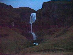 03A Waterfall from road 574 as we enter Olafsvik on the north coast of Snaefellsnes Peninsula Iceland