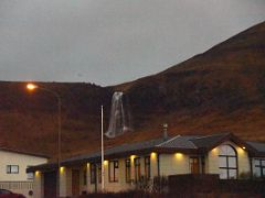 04C Baejarfoss waterfall from road 574 as we drive thru Olafsvik on the north coast of Snaefellsnes Peninsula Iceland