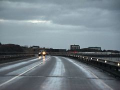 06A Driving across the bridge to Borgarnes on the drive from Reykjavik to Snaefellsnes Iceland