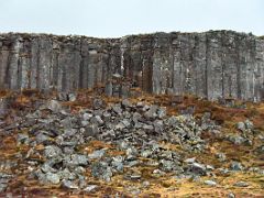 12B Gerduberg is a row of perfectly shaped hexagonal basalt columns that run along a cliff on the drive from Borgarnes to Snaefellsnes Iceland