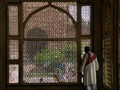 37 Agra Fatehpur Sikri Tomb of Salim Chishti Inside Stone Lattice Window