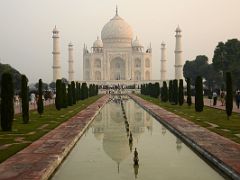 Agra Taj Mahal 03 Taj Mahal Reflected In Pool From Entrance Darwaza Great Gate At Sunrise