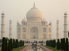 Agra Taj Mahal 04 Taj Mahal Close Up Reflected In Pool From Entrance Darwaza Great Gate At Sunrise