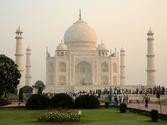 Agra Taj Mahal 08 Taj Mahal With Gardens From Near Darwaza Great Gate At Sunrise
