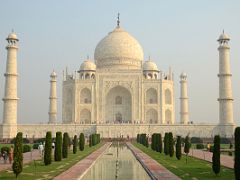Agra Taj Mahal 15 Taj Mahal Close Up Reflected In Second Pool Just After Sunrise