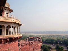 18 Agra Fort Shah Burj Royal Tower And View To Railway Bridge Over Yamuna River