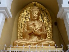 02C Statue Of Buddha At Isipatana Sarnath Where The Buddha First Taught The Dharma At The Peace Pagoda In Darjeeling Near Sikkim India