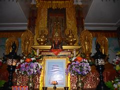 04D Statues Adorn The Altar Inside The Nipponzan Myohoji Japanese Buddhist Temple In Darjeeling Near Sikkim India