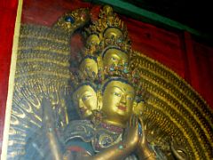 04B Thousand Armed Chenrezig Avalokiteshvara Statue Close Up In Yiga Choeling Gompa Monastery In Ghoom Near Darjeeling Near Sikkim India