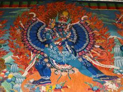 06A Yamantaka In Yabyum Mural In Yiga Choeling Gompa Monastery In Ghoom Near Darjeeling Near Sikkim India