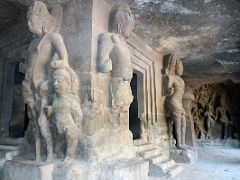 32 Dvarapalas Gatekeepers Of The North And East Gates At The Central Shiva Shrine With Kalyanasundara In The Main Cave At Mumbai Elephanta Island