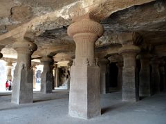 55 Six Pillars In Each Row Divide The Main Hall In The Main Cave At Mumbai Elephanta Island