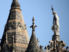18 Mumbai Chhatrapati Shivaji Victoria Terminus Statue Of Progress Holding A Torch From The Side