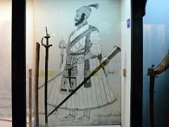 58 Portrait Of Chhatrapati Shivaji Maharaj 1675 And Maratha Arms 18C In Arms And Armour Gallery At The Mumbai Prince of Wales Museum