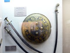 59 Shield Of Emperor Akbar 1593, Sword Of Aurangzeb 1672 In Arms And Armour Gallery At The Mumbai Prince of Wales Museum