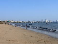 12 Strolling Along The Beach Next To Mumbai Marine Drive Looking Towards Nariman Point